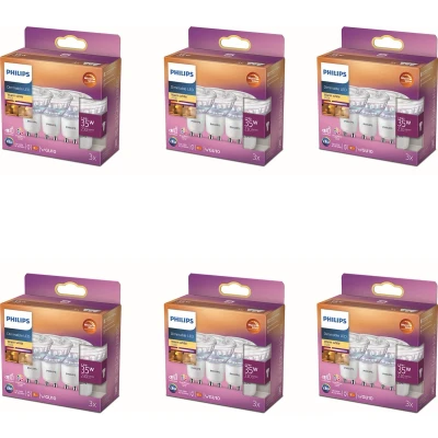 Afbeelding van Philips Warmglow LED Spot GU10 Dimbaar Warmwit Licht 18 Stuks