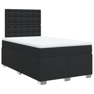 Afbeelding van vidaXL Boxspring met matras kunstleer zwart 120x190 cm