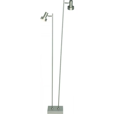 Afbeelding van Freelight Vloerlamp Lunata 2 lichts H 140 cm mat chroom