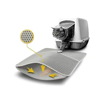 Afbeelding van lionto Kattenbakmat, waterdicht, dubbellaags, 61 x 38 1,3 cm, grijs