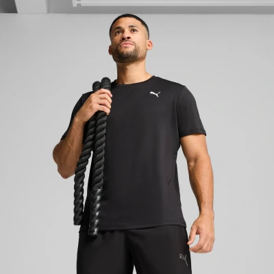 Image de PUMA Train All Day Essentials Poly Texture Tee Men, Vêtements, Noir, M