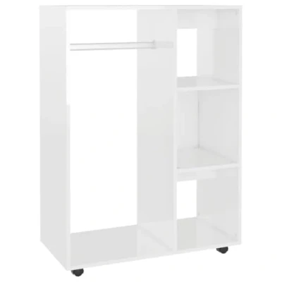 Afbeelding van Kledingkast 80X40X110 Cm Bewerkt Hout Grijs Sonoma Eikenkleurig Hoogglans wit