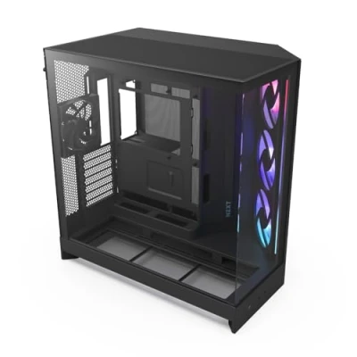 Afbeelding van NZXT H9 Flow RGB (2025) Grand boîtier PC ATX Mid Tower à double chambre pour flux d&#039;air Comprend 1 unité de ventilateur 420 mm et 120 Noir