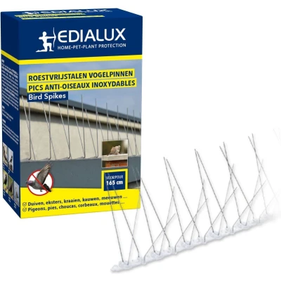 Afbeelding van Edialux Vogelweringspinnen/ Bird Spikes RVS 165 cm