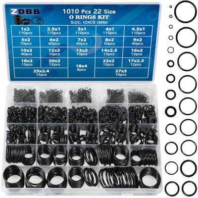 Afbeelding van TWCC Assortiment van 770 NBR nitrilrubberen O ringen in 18 maten voor reparatie kraandruk de auto, lucht of gasaansluitingen, olie en hittebestendig