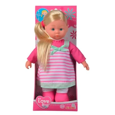 Afbeelding van Simba 105010870 My Love Friendy, 2 gesorteerd, één artikel, zachte pop met lang blond haar en een mooie jurk, 30 cm, vanaf jaar