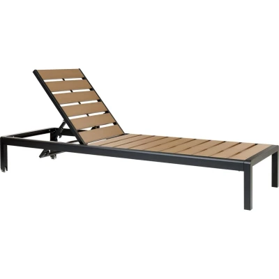 Afbeelding van NARDO Strandstoel Zwart/Bruin Aluminium