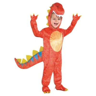 Afbeelding van Kinderkostuum Dino Oranje 3 4 jaar