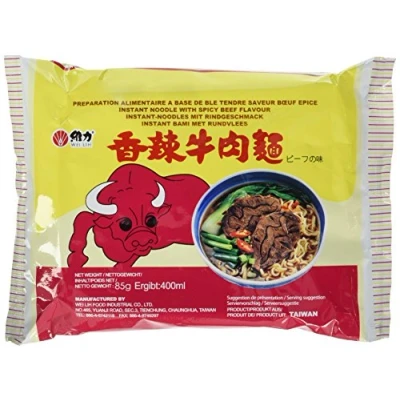 Afbeelding van Wei Lih Instant noedels, rundvleessmaak, 30 verpakkingen van 85 g