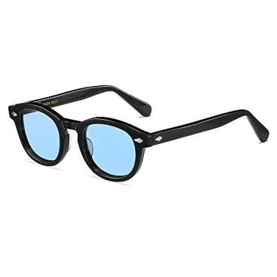 Afbeelding van SHEEN KELLY Gepolariseerde Zonnebril Mannen Vrouwen Retro Ronde Acetaat Frame Mode Vintage Stijl Ovale Kleurrijke Lens, 13