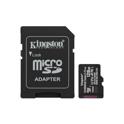 Afbeelding van Kingston Canvas Select Plus Flashgeheugenkaart (microSDXC naar SD adapter inbegrepen) 128 GB A1 / Video Class V10 UHS I U1 Class10 microSDXC