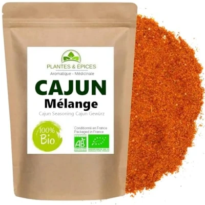 Image de Epices CAJUN BIO Mélange Marinades pour Assaisonnement 200g Cuisine créole, antillaise Sachet Fraîcheur Biodégradable Refermable