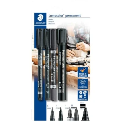 Afbeelding van Staedtler Lumocolor 60 BK Permanent marker Zwart Watervast: Ja