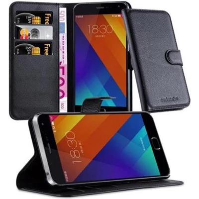 Afbeelding van Cadorabo Hoesje geschikt voor MEIZU MX5 in PHANTOM ZWART Beschermhoes met magnetische sluiting, standfunctie en kaartvakje Book Case Cover Etui