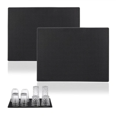 Afbeelding van Relaxdays barmat set van 2 afwas droogmat vaatmat voor glazen afdruipmat 40x30 cm