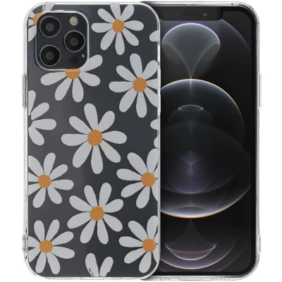 Afbeelding van iMoshion hoesje Geschikt voor iPhone 12 Pro / Siliconen Design Meerkleurig Daisy Flower