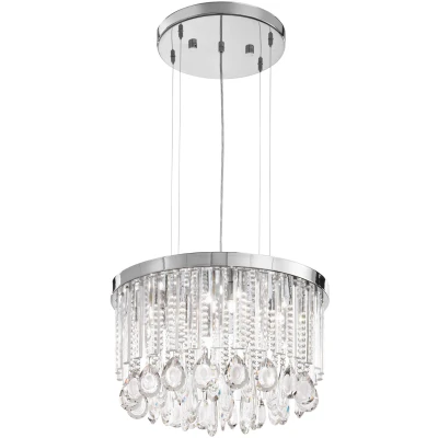 Afbeelding van EGLO Calaonda hangende plafondverlichting Flexibele montage Chroom, Transparant G9