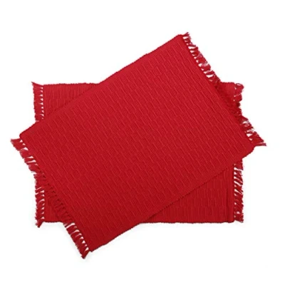 Image de Penguin Home® 100% Coton Sets de Table 6 Pièce Set, Rouge