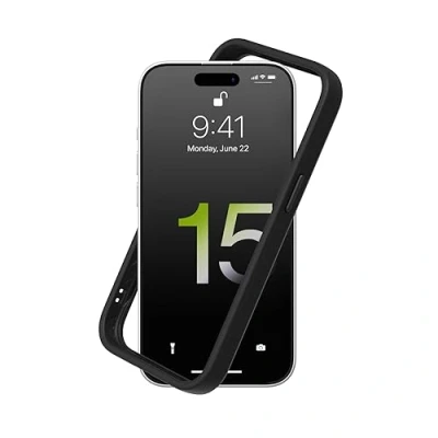 Afbeelding van RHINOSHIELD Bumper hoes compatibel met [iPhone 15] CrashGuard aanpasbare dunne bescherming schokdemping [BPA vrij] zwart