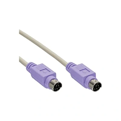 Afbeelding van Mini DIN 6 pins PS/2 datakabel / beige/paars 2 meter