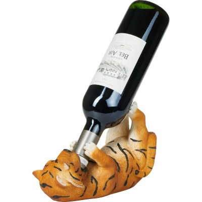 Afbeelding van BRUBAKER Wijnfleshouder Dorstige Tijger Wijnrek Grappig Wijn accessoires Grappige Decoratie Cadeau