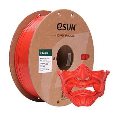 Afbeelding van eSUN PLA Lite filament 1,75 mm, gewijzigd, 3D printer Filament, maatnauwkeurigheid +/ 0,03mm, spoel van 1 kg (2.2 lbs) voor printers, rood