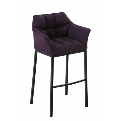Afbeelding van Barkruk Sarpsborg Stof met 4 poots Frame Zwart Lila