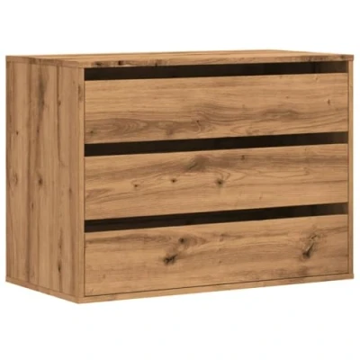 Afbeelding van vidaXL Ladekast 80x41x58 cm bewerkt hout artisanaal eikenkleurig