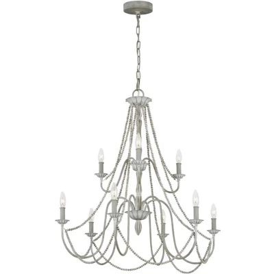 Afbeelding van Feiss LED Kroonluchter 9X E14 Max 60W Dimbaar Washed Grey