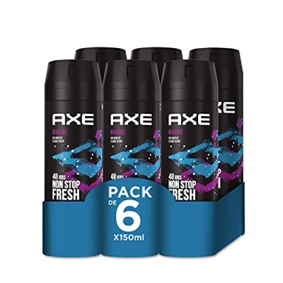 Afbeelding van Axe Bodyspray Marine Deo voor heren, 6 stuks, 150 ml