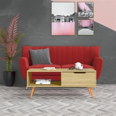 Afbeelding van Salontafel 100x49,5x43 cm spaanplaat sonoma eikenkleurig