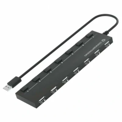 Afbeelding van Conceptronic HUBBIES08BP USB 2.0 hub 7 poorten Zwart