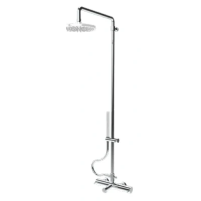 Afbeelding van Waterevolution Flow drie weg douchemengkraan met hoofddouche diameter 250mm en ronde handdouche RVS T131NR25IE