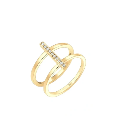 Afbeelding van Elli GEO Ring goldcoloured, Dames, Maat: 54, Gold coloured