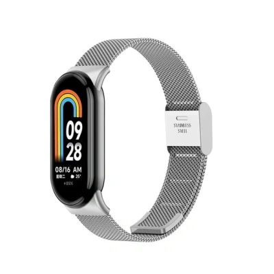 Afbeelding van Milanese bandje Zilver Xiaomi Smart band 8 RVS