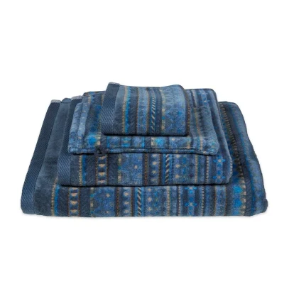 Afbeelding van Pip Studio Badlaken Geometric Print Dark Blue 70x140