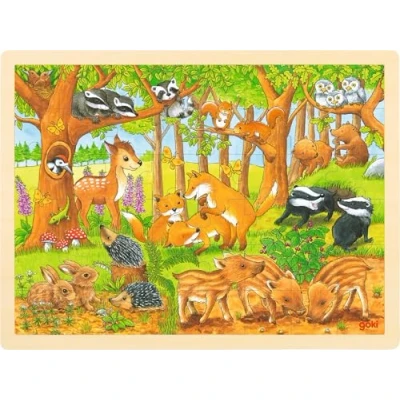 Image de Goki bois animaux de la forêt puzzle 48 pcs