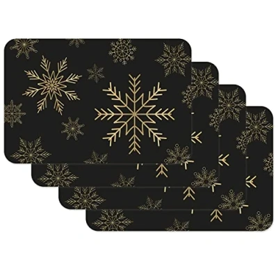 Afbeelding van Venilia 59147 Eetkamerplacemats, 45 x 30 cm, zwart/goud, 4 stuks