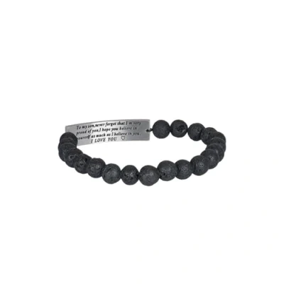 Afbeelding van IXXXI Men kralenarmband Son met staal zwart zilverkleurig one size