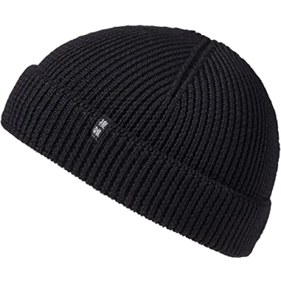 Afbeelding van Enter the Complex® Fisherman Muts van 100% merinowol voor dames en heren, zwart.