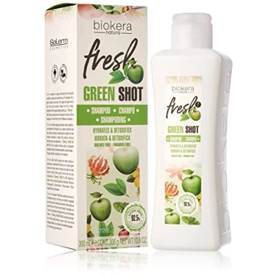 Afbeelding van SALERM Shampoo zonder sulfaten en parabenen Green Shot Biokera Fresh 300 ml Reinigt hydrateert grondig Beschermt haar hoofdhuid tegen invloeden van buitenaf