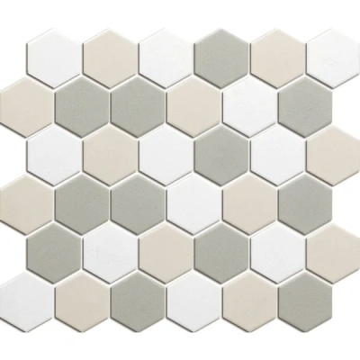 Afbeelding van The Mosaic Factory London Hexagon White Mix 5,1x5,9 cm