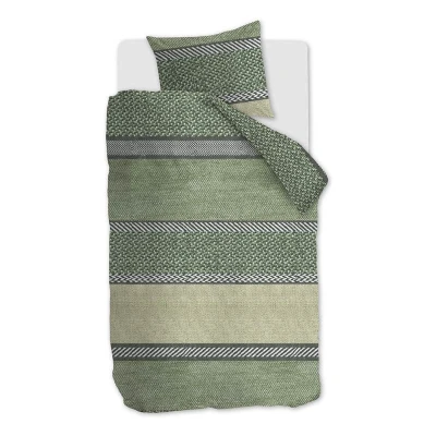 Afbeelding van Snoozing Doreen Flanel Dekbedovertrek Eenpersoons 140x200/220 cm Groen
