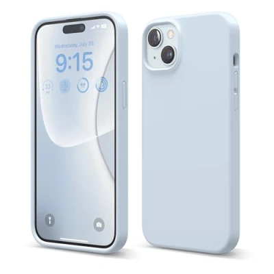 Afbeelding van elago Liquid siliconen hoes, compatibel met iPhone 15 Plus, premium siliconen, volledige bescherming [4 laagse schokbestendige structuur], zachte microvezelvoering