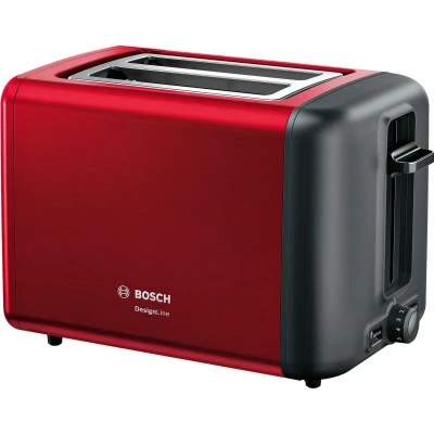 Afbeelding van Bosch TAT3P424 DesignLine Broodrooster Rood/Zwart