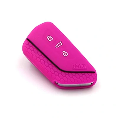 Afbeelding van VF beschermhoes voor autosleutels, 3 knoppen , siliconen, neonroze