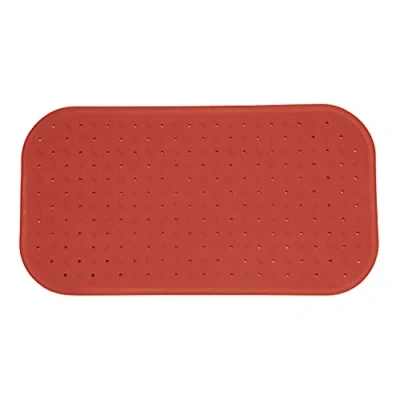 Afbeelding van MSV Douche/bad anti slip mat badkamer rubber terracotta 36 x 76 cm met zuignappen