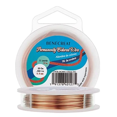 Afbeelding van BENECREAT Aanslagbestendige koperdraad, 20 gauge (0,8 mm), sieradendraad, 10 m