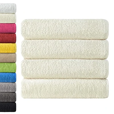 Afbeelding van NatureMark Set van 4 douchehanddoeken, afmetingen 70 x 140 cm, natuurlijk/crème, 100% katoen