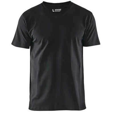 Image de T Shirt col en V noir